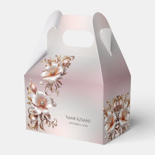 Dekorative rosa Blumen Geschenkbox Geschenkschachtel (Vorderseite)