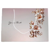 Dekorative rosa Blumen-Geschenktasche Große Geschenktüte (Vorderseite)