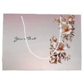 Dekorative rosa Blumen-Geschenktasche Große Geschenktüte (Rückseite)