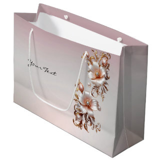 Dekorative rosa Blumen-Geschenktasche Große Geschenktüte