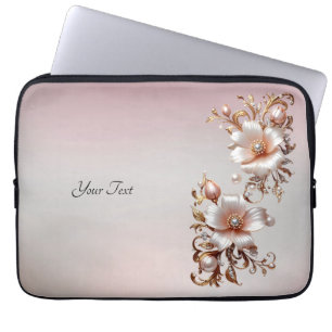 Dekorative rosa Blumen-Laptop-Hülle Laptopschutzhülle
