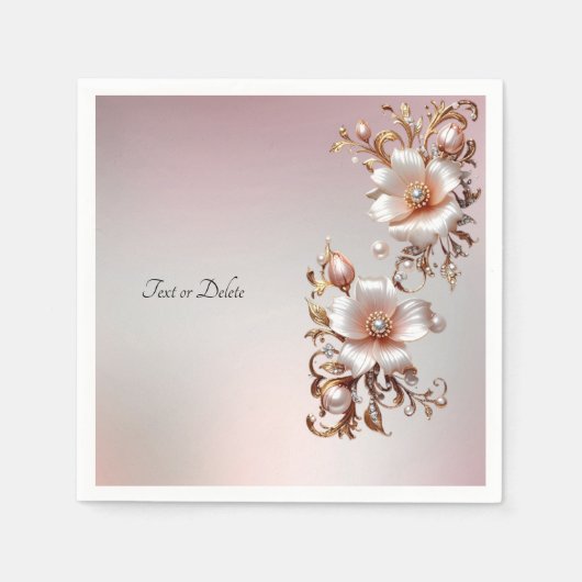 Dekorative rosa Blumenblüten Serviette (Vorderseite)