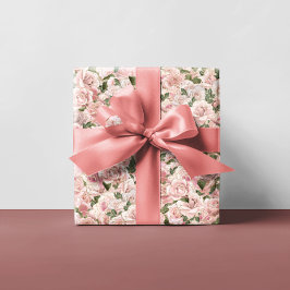 Dekorative Rosa-goldfarbene Rose Hintergrund Geschenkpapier Set