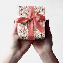 Dekorative Rosa Rose Botanisch Geschenkpapier