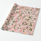 Dekorative Rosa Rose Botanisch Geschenkpapier (Ungerollt)