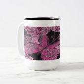 Dekorative Rosa Schmetterling Tasse (Vorderseite Links)