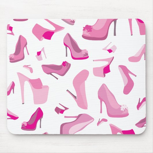 Dekorative rosa Schuhschablone Mousepad (Vorne)