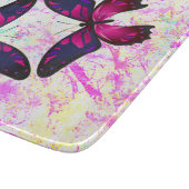 Dekorative rosa und violette Schmetterlinge Schneidebrett (Ecke)