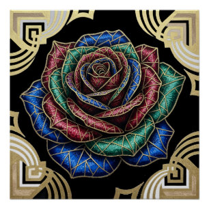 Dekorative Rose Poster