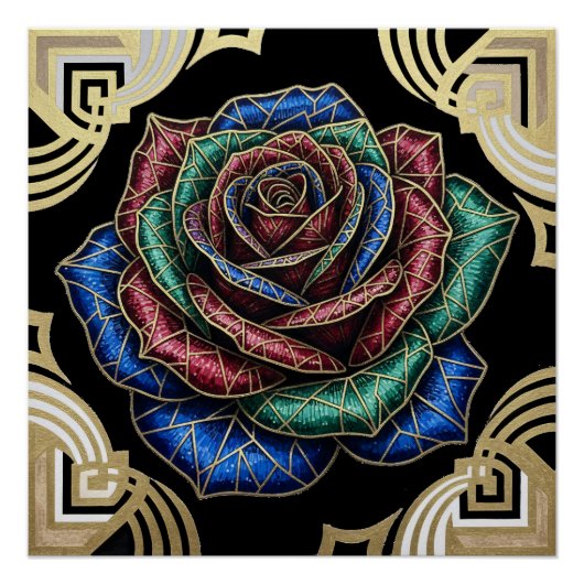 Dekorative Rose Poster (Vorderseite)