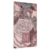 Dekorative Rose Rosa Monogramm Klemmbrett (Rechts)
