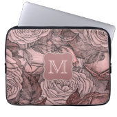 Dekorative Rose Rosa Monogramm Laptopschutzhülle (Vorderseite)