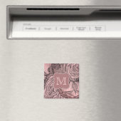 Dekorative Rosen Roséfarbenes Monogramm Magnet (In Situ (Geschirrspüler))