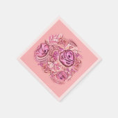 Dekorative Rosen und Spitzen Serviette (Ecke)