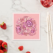 Dekorative Rosen und Spitzen Serviette (Beispiel)