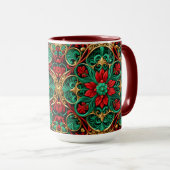 Dekorative Rot-Grün-Tasse Tasse (VorderseiteRechts)