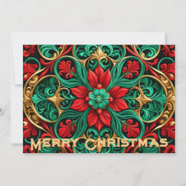 Dekorative Rot-Grün-Urlaubskarte Feiertagskarte