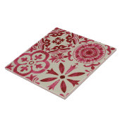 Dekorative rote Azulejo-Fliesen-Patchwork-Muster Fliese (Seite)
