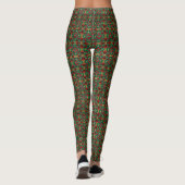 Dekorative rote grüne Feiertagsleggings Leggings (Rückseite)