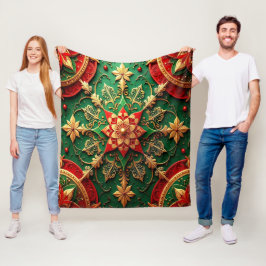 Dekorative rote grüne Fleece-Decke Fleecedecke