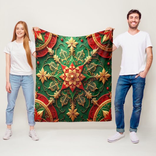 Dekorative rote grüne Fleece-Decke Fleecedecke (Beispiel)