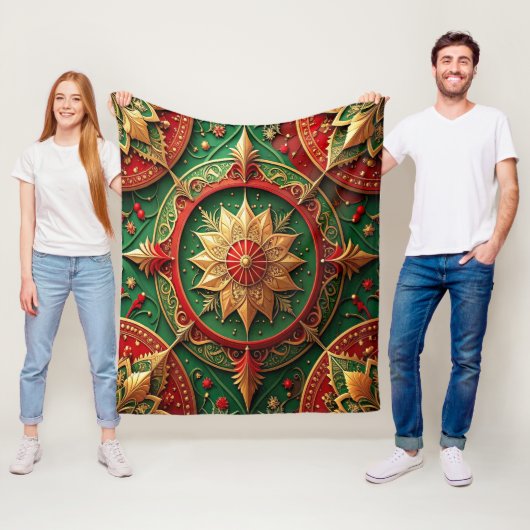 Dekorative rote grüne Fleece-Decke Fleecedecke (Beispiel)