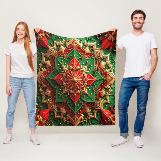 Dekorative rote grüne Fleece-Decke Fleecedecke (Beispiel)