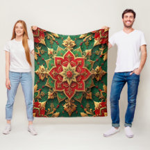 Dekorative rote grüne Fleece-Decke