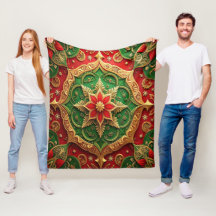 Dekorative rote grüne Fleece-Decke