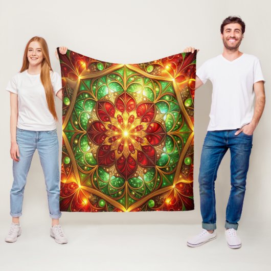 Dekorative rote grüne Fleece-Decke Fleecedecke (Beispiel)