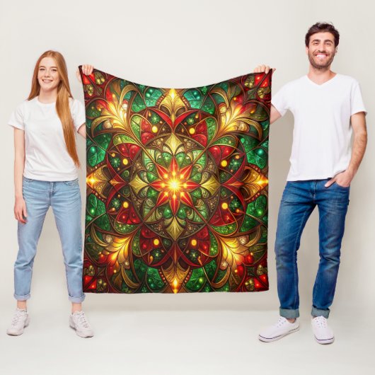 Dekorative rote grüne Fleece-Decke Fleecedecke (Beispiel)