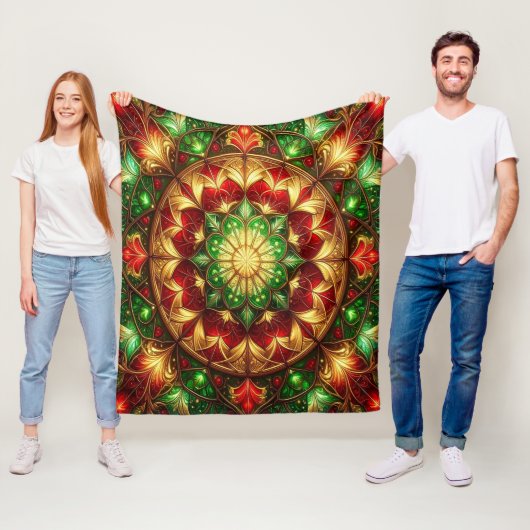 Dekorative rote grüne Fleece-Decke Fleecedecke (Beispiel)
