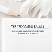 Dekorative Rücksendeadresse Vintager Familienname (Insitu)