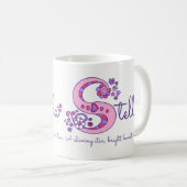 Dekorative S Monogramm-Tasse Stellanamensbedeutung Kaffeetasse (VorderseiteRechts)