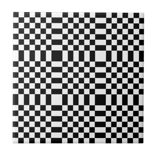 Dekorative Schachbrett-basierte Geometrie Fliese (Vorderseite)