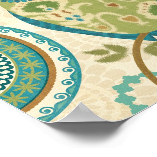 Dekorative Schale mit kreisförmigen Mustern Poster (Ecke)