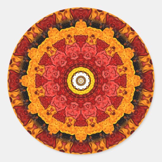 Dekorative Scheiben aus Orange Runder Aufkleber (Vorderseite)