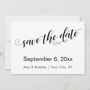 Dekorative, schicke Typografie auf weißem Save-the Save The Date