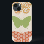 Dekorative Schmetterlings-Muster auf iPhone 13 Hülle<br><div class="desc">Der Sahnehintergrund dieses Stückes Junis Heidekraut Vess lässt die Farben der Schmetterlingsmuster weg vom Druck springen. Wenn Sie moderne Kunst der Liebe oder gerade Liebeschmetterlinge,  dieser das Stück für Sie ist!</div>