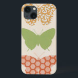 Dekorative Schmetterlings-Muster auf iPhone 13 Hülle<br><div class="desc">Der Sahnehintergrund dieses Stückes Junis Heidekraut Vess lässt die Farben der Schmetterlingsmuster weg vom Druck springen. Wenn Sie moderne Kunst der Liebe oder gerade Liebeschmetterlinge,  dieser das Stück für Sie ist!</div>