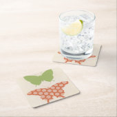 Dekorative Schmetterlings-Muster auf Rechteckiger Pappuntersetzer (Vor Ort)