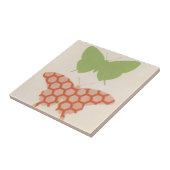 Dekorative Schmetterlingsmuster auf Cremehintergru Fliese (Seite)