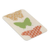 Dekorative Schmetterlingsmuster auf Cremehintergru Magnet (Rechte Seite)