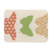 Dekorative Schmetterlingsmuster auf Cremehintergru Magnet (Horizontal)