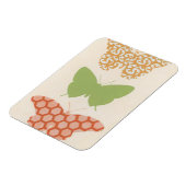 Dekorative Schmetterlingsmuster auf Cremehintergru Magnet (Linke Seite)