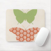 Dekorative Schmetterlingsmuster auf Cremehintergru Mousepad (Mit Mouse)