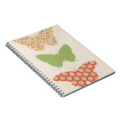 Dekorative Schmetterlingsmuster auf Cremehintergru Notizblock (Rechte Seite)