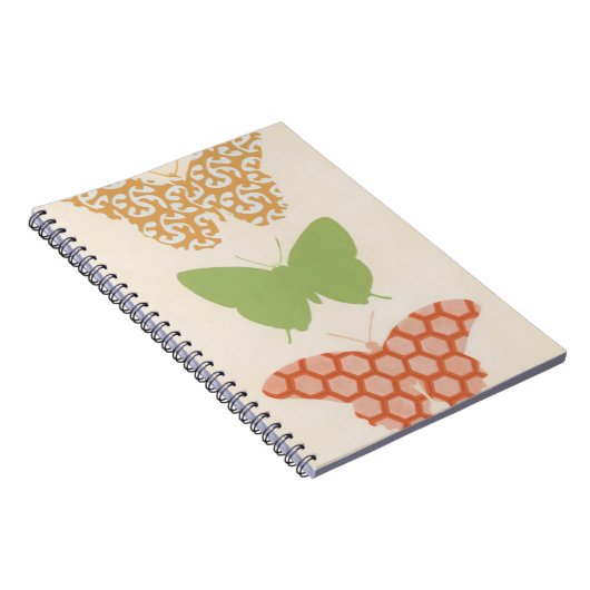 Dekorative Schmetterlingsmuster auf Cremehintergru Notizblock (Rechte Seite)