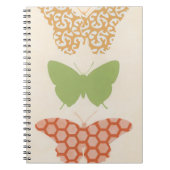 Dekorative Schmetterlingsmuster auf Cremehintergru Notizblock (Vorderseite)