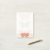 Dekorative Schmetterlingsmuster auf Cremehintergru Post-it Klebezettel (Auf Schreibtisch)